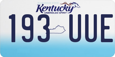 KY license plate 193UUE