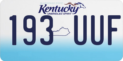 KY license plate 193UUF