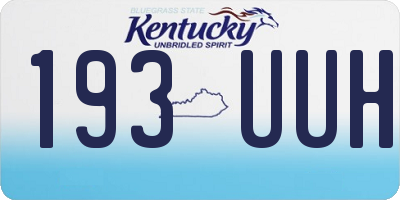KY license plate 193UUH