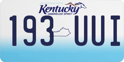 KY license plate 193UUI