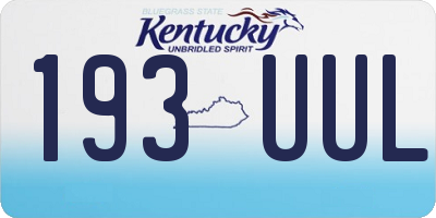 KY license plate 193UUL