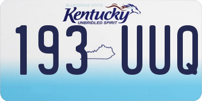 KY license plate 193UUQ