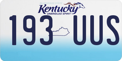 KY license plate 193UUS