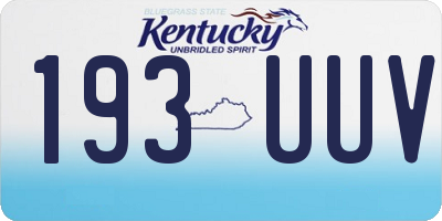 KY license plate 193UUV