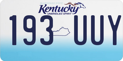 KY license plate 193UUY