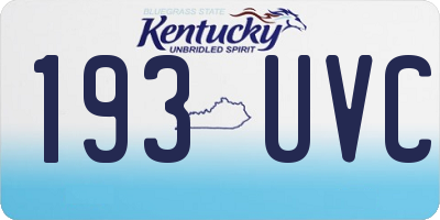 KY license plate 193UVC