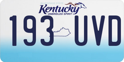 KY license plate 193UVD
