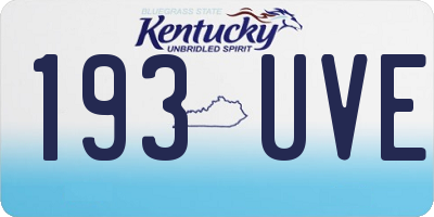 KY license plate 193UVE