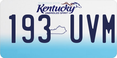 KY license plate 193UVM