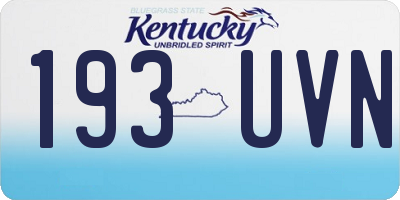 KY license plate 193UVN