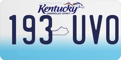 KY license plate 193UVO