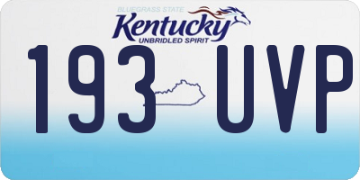 KY license plate 193UVP