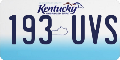KY license plate 193UVS