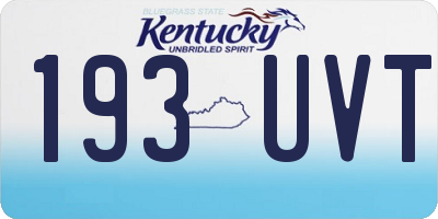 KY license plate 193UVT
