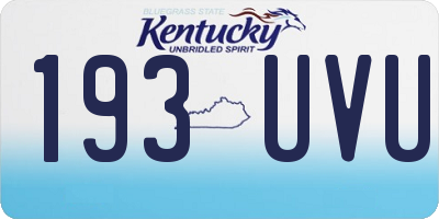 KY license plate 193UVU