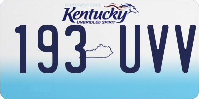 KY license plate 193UVV