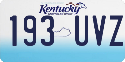 KY license plate 193UVZ