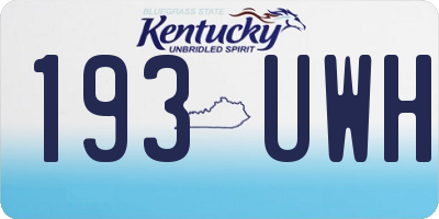 KY license plate 193UWH