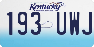 KY license plate 193UWJ