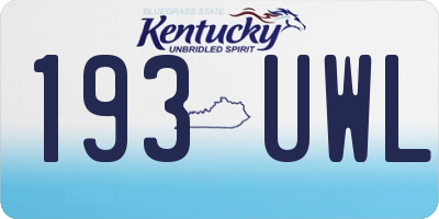 KY license plate 193UWL