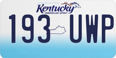 KY license plate 193UWP