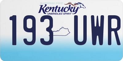 KY license plate 193UWR