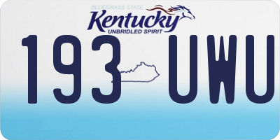 KY license plate 193UWU