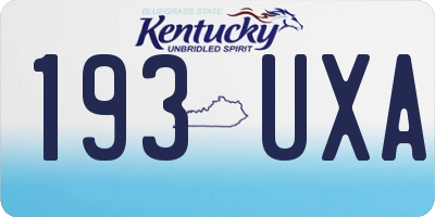 KY license plate 193UXA