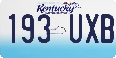 KY license plate 193UXB