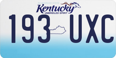 KY license plate 193UXC