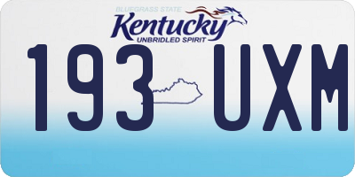 KY license plate 193UXM