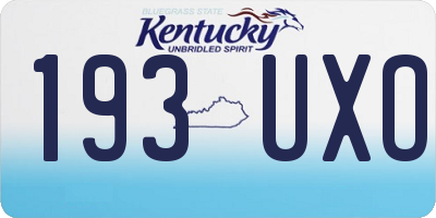 KY license plate 193UXO
