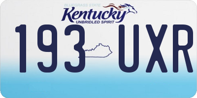 KY license plate 193UXR