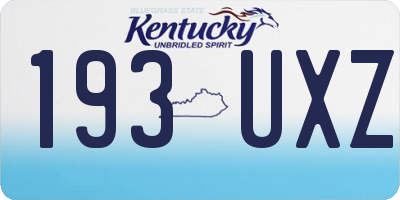 KY license plate 193UXZ