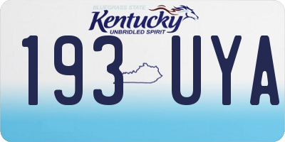 KY license plate 193UYA