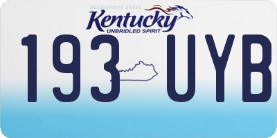 KY license plate 193UYB