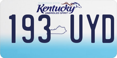 KY license plate 193UYD