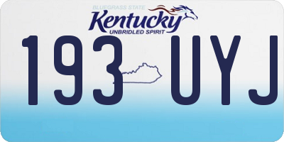 KY license plate 193UYJ