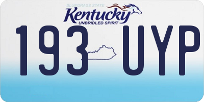 KY license plate 193UYP
