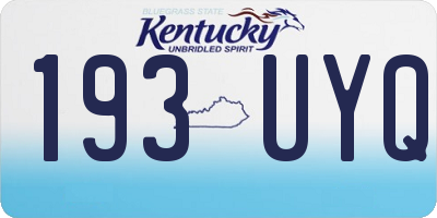 KY license plate 193UYQ