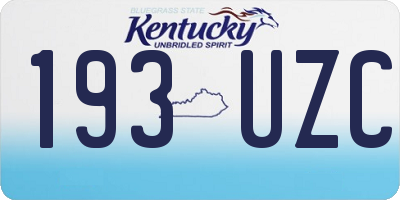 KY license plate 193UZC