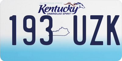 KY license plate 193UZK