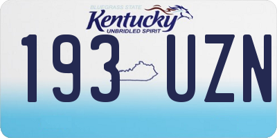 KY license plate 193UZN