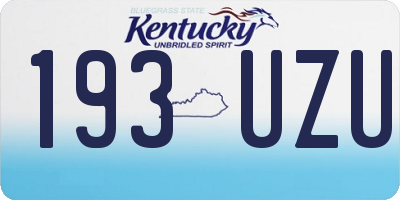 KY license plate 193UZU
