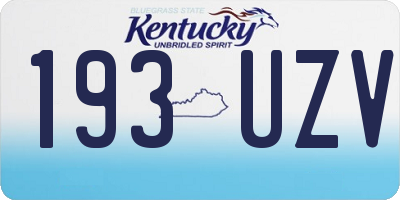 KY license plate 193UZV