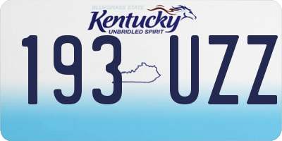 KY license plate 193UZZ