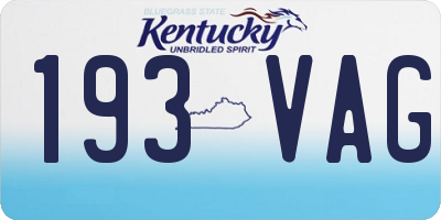KY license plate 193VAG