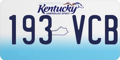 KY license plate 193VCB