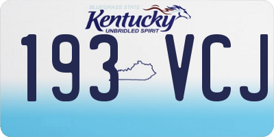 KY license plate 193VCJ