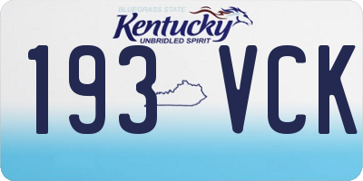 KY license plate 193VCK